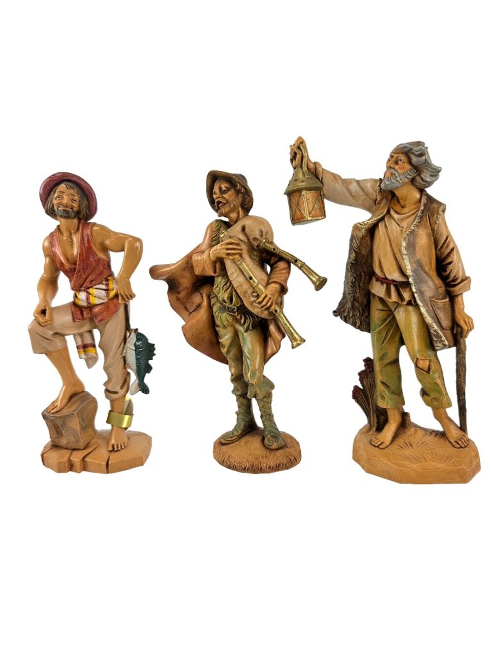 Fontenini Depose Italy Lot of 3 Villagers Thaddius Simon & Josiah Nativity Figur